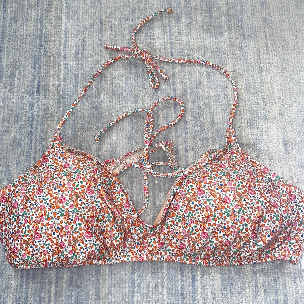 J Crew floral bikini top - never worn